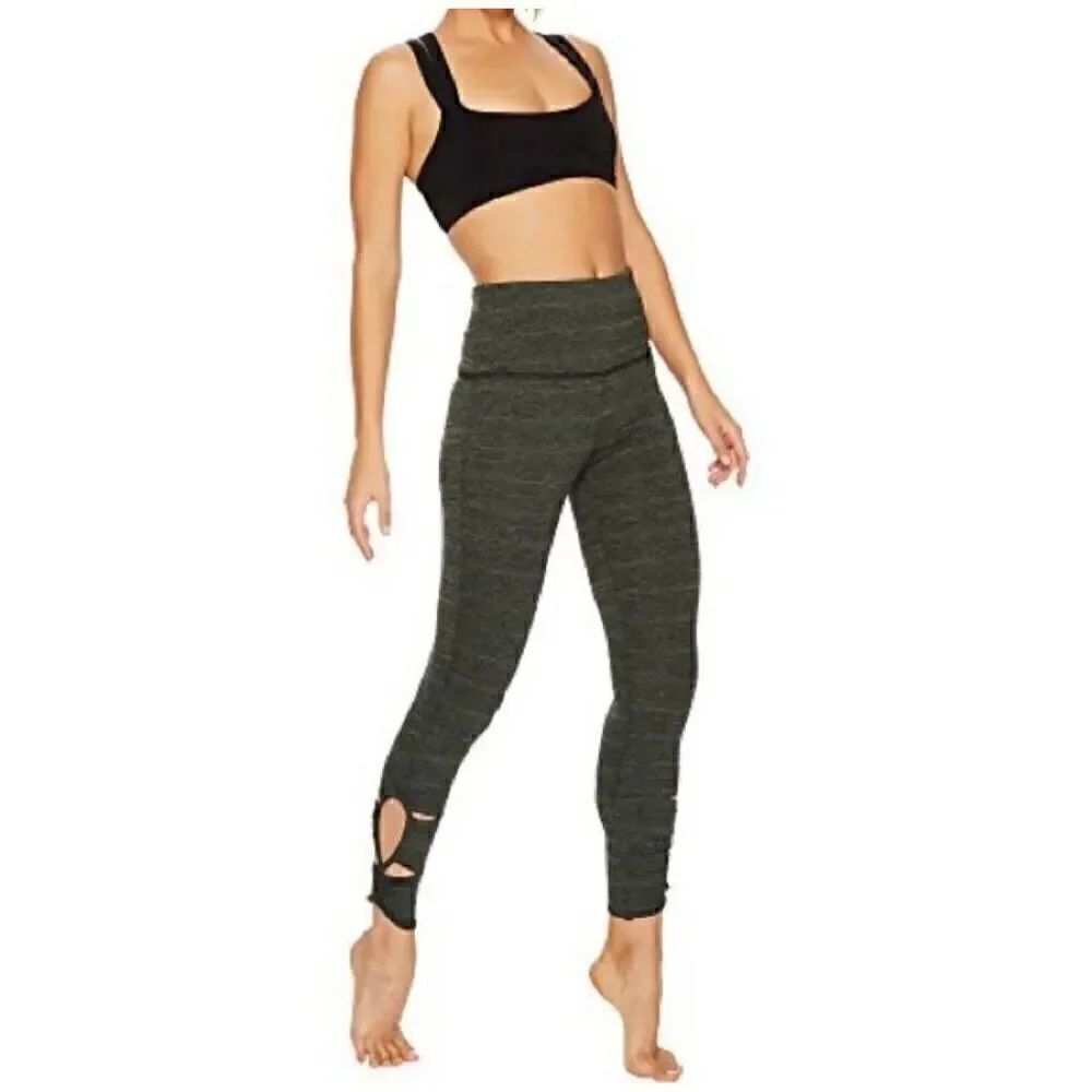 Free People Movement 7/8 Revolve Legging - Heathered Green - Size Small D2